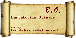 Bartakovics Olimpia névjegykártya